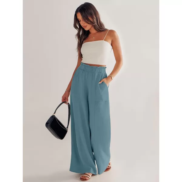 imageANRABESS Womens Linen Palazzo Pants Summer Casual Loose High Waist Wide Leg Pant Lounge Beach Trousers with PocketLake