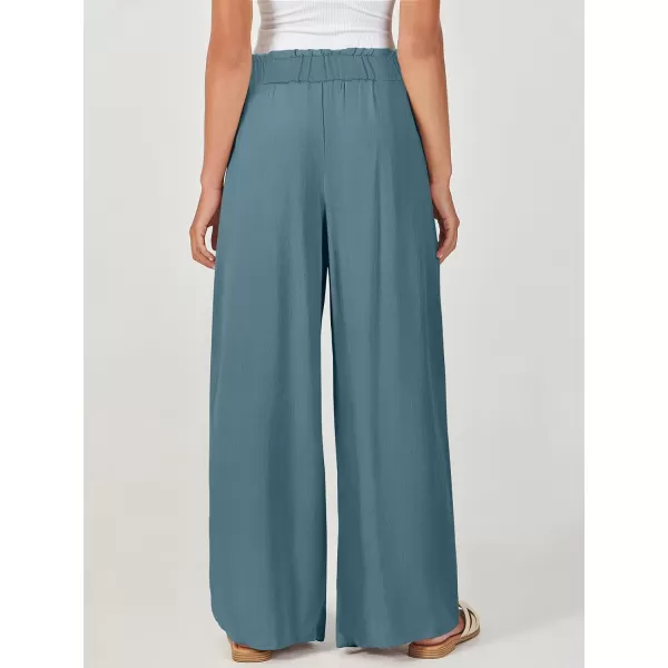 imageANRABESS Womens Linen Palazzo Pants Summer Casual Loose High Waist Wide Leg Pant Lounge Beach Trousers with PocketLake