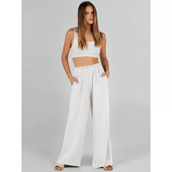 imageANRABESS Womens Linen Palazzo Pants Summer Casual Loose High Waist Wide Leg Pant Lounge Beach Trousers with PocketWithe