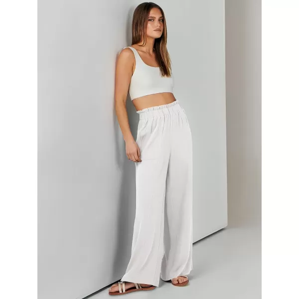 imageANRABESS Womens Linen Palazzo Pants Summer Casual Loose High Waist Wide Leg Pant Lounge Beach Trousers with PocketWithe