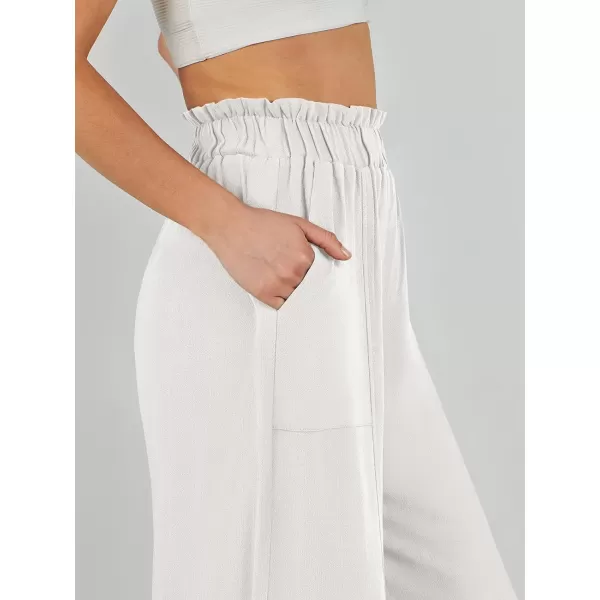 imageANRABESS Womens Linen Palazzo Pants Summer Casual Loose High Waist Wide Leg Pant Lounge Beach Trousers with PocketWithe
