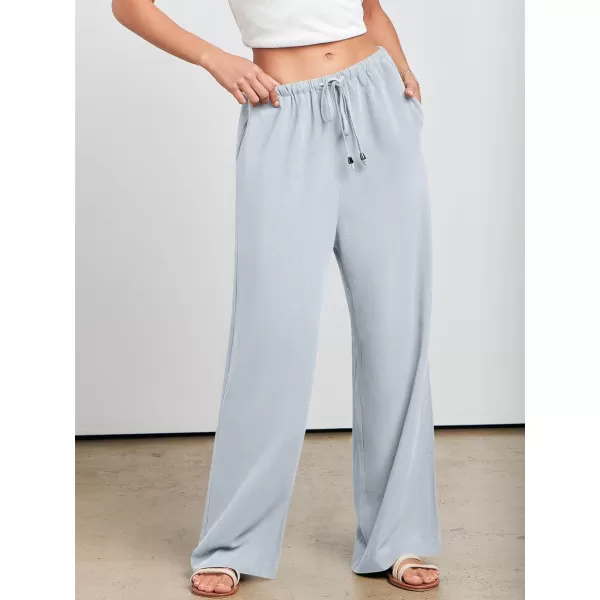 imageANRABESS Womens Linen Summer Palazzo Pants Flowy Wide Leg Beach Casual Pant Trousers with PocketsLightblue