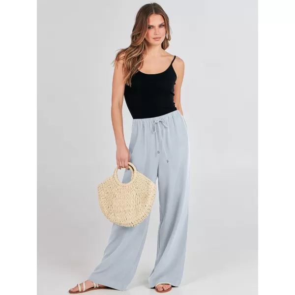 imageANRABESS Womens Linen Summer Palazzo Pants Flowy Wide Leg Beach Casual Pant Trousers with PocketsLightblue