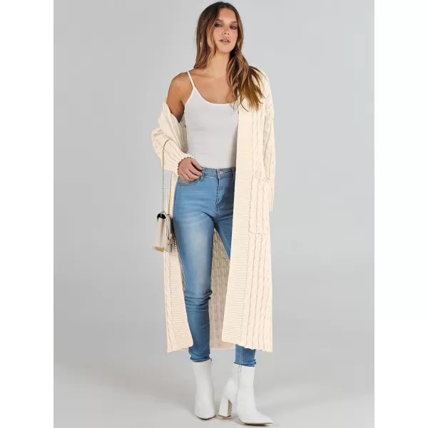 imageANRABESS Womens Long Cardigan Sweater Long Sleeve Open Front Knit Maxi Duster Outwear 2023 Trendy Jacket Coats ClothesBeige