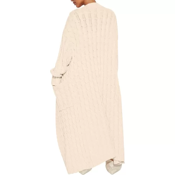 imageANRABESS Womens Long Cardigan Sweater Long Sleeve Open Front Knit Maxi Duster Outwear 2023 Trendy Jacket Coats ClothesBeige
