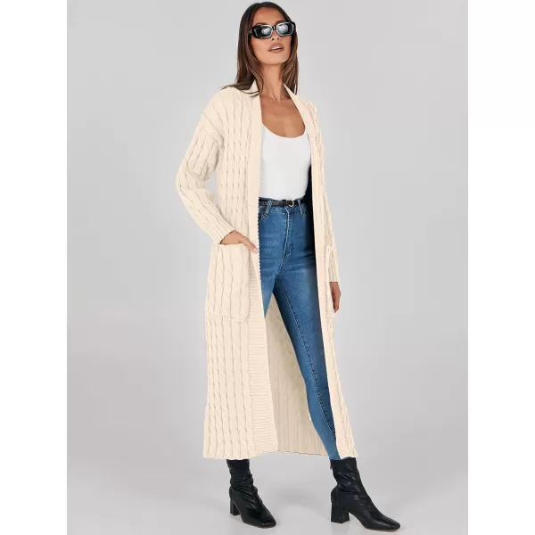 imageANRABESS Womens Long Cardigan Sweater Long Sleeve Open Front Knit Maxi Duster Outwear 2023 Trendy Jacket Coats ClothesBeige