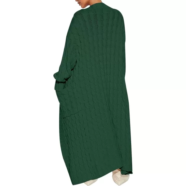 imageANRABESS Womens Long Cardigan Sweater Long Sleeve Open Front Knit Maxi Duster Outwear 2023 Trendy Jacket Coats ClothesDark Green