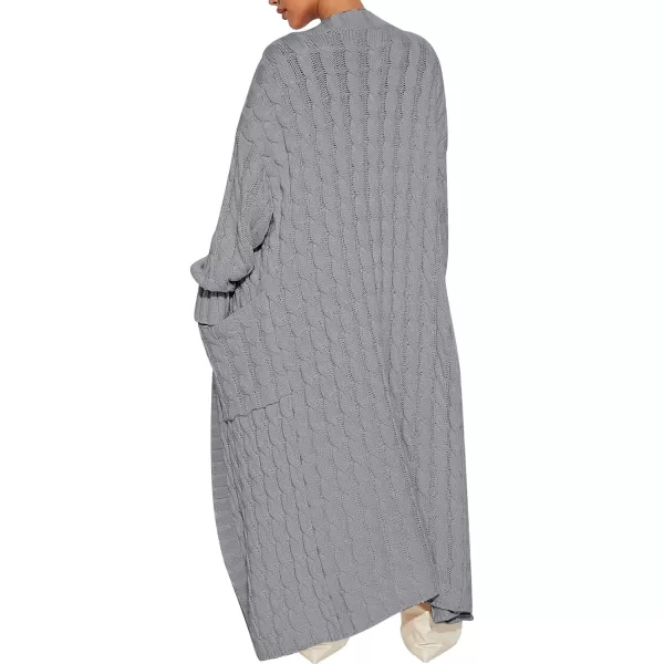 imageANRABESS Womens Long Cardigan Sweater Long Sleeve Open Front Knit Maxi Duster Outwear 2023 Trendy Jacket Coats ClothesGrey