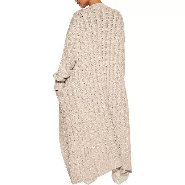 imageANRABESS Womens Long Cardigan Sweater Long Sleeve Open Front Knit Maxi Duster Outwear 2023 Trendy Jacket Coats ClothesLight Khaki