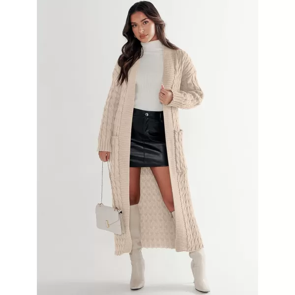 imageANRABESS Womens Long Cardigan Sweater Long Sleeve Open Front Knit Maxi Duster Outwear 2023 Trendy Jacket Coats ClothesLight Khaki