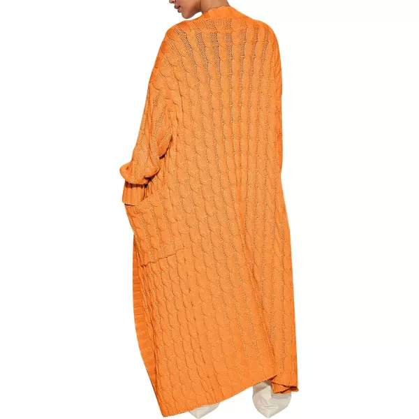 imageANRABESS Womens Long Cardigan Sweater Long Sleeve Open Front Knit Maxi Duster Outwear 2023 Trendy Jacket Coats ClothesOrange
