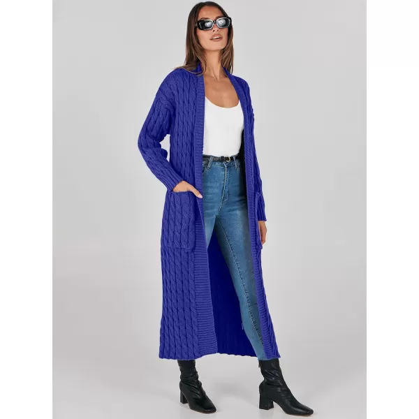 imageANRABESS Womens Long Cardigan Sweater Long Sleeve Open Front Knit Maxi Duster Outwear 2023 Trendy Jacket Coats ClothesRoyal Blue