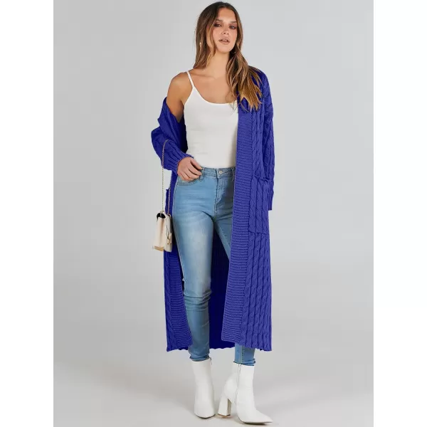 imageANRABESS Womens Long Cardigan Sweater Long Sleeve Open Front Knit Maxi Duster Outwear 2023 Trendy Jacket Coats ClothesRoyal Blue