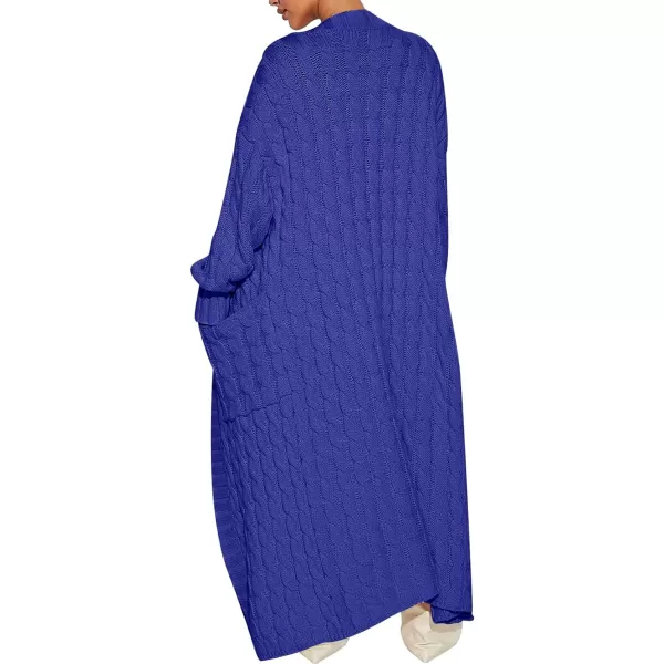 imageANRABESS Womens Long Cardigan Sweater Long Sleeve Open Front Knit Maxi Duster Outwear 2023 Trendy Jacket Coats ClothesRoyal Blue