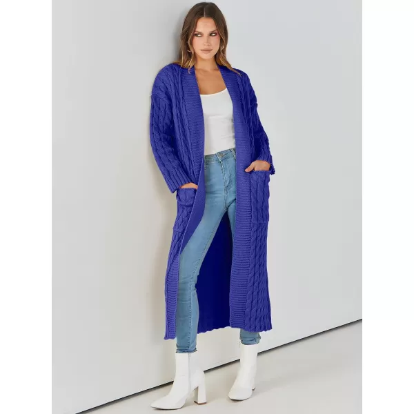 imageANRABESS Womens Long Cardigan Sweater Long Sleeve Open Front Knit Maxi Duster Outwear 2023 Trendy Jacket Coats ClothesRoyal Blue