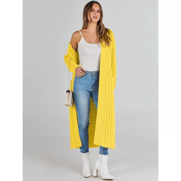 imageANRABESS Womens Long Cardigan Sweater Long Sleeve Open Front Knit Maxi Duster Outwear 2023 Trendy Jacket Coats ClothesYellow