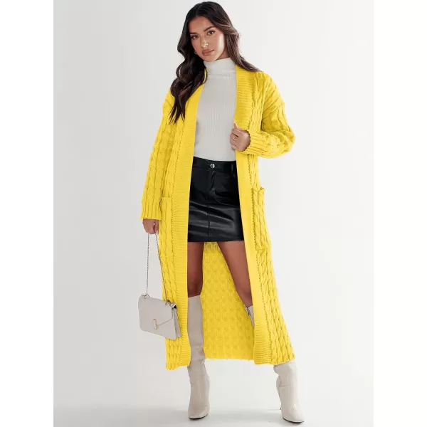 imageANRABESS Womens Long Cardigan Sweater Long Sleeve Open Front Knit Maxi Duster Outwear 2023 Trendy Jacket Coats ClothesYellow