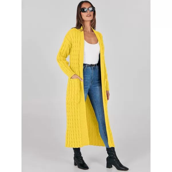 imageANRABESS Womens Long Cardigan Sweater Long Sleeve Open Front Knit Maxi Duster Outwear 2023 Trendy Jacket Coats ClothesYellow