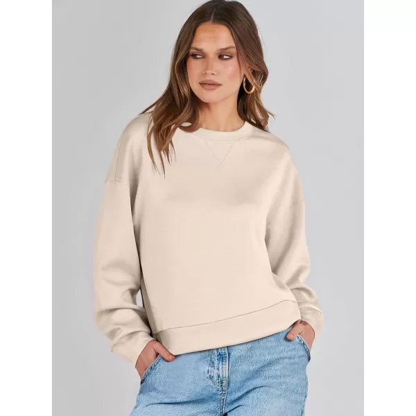 imageANRABESS Womens Long Sleeve Crewneck Shirt Top Loose Fit 2024 Fashion Pullover SweatshirtsApricot