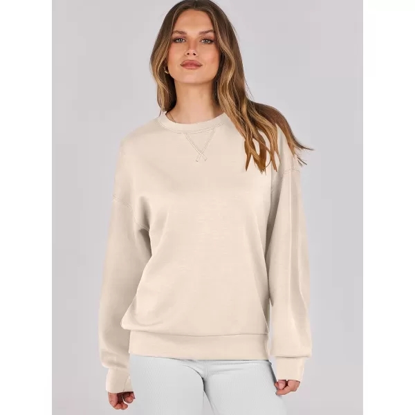 imageANRABESS Womens Long Sleeve Crewneck Shirt Top Loose Fit 2024 Fashion Pullover SweatshirtsApricot