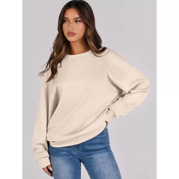 imageANRABESS Womens Long Sleeve Crewneck Shirt Top Loose Fit 2024 Fashion Pullover SweatshirtsApricot