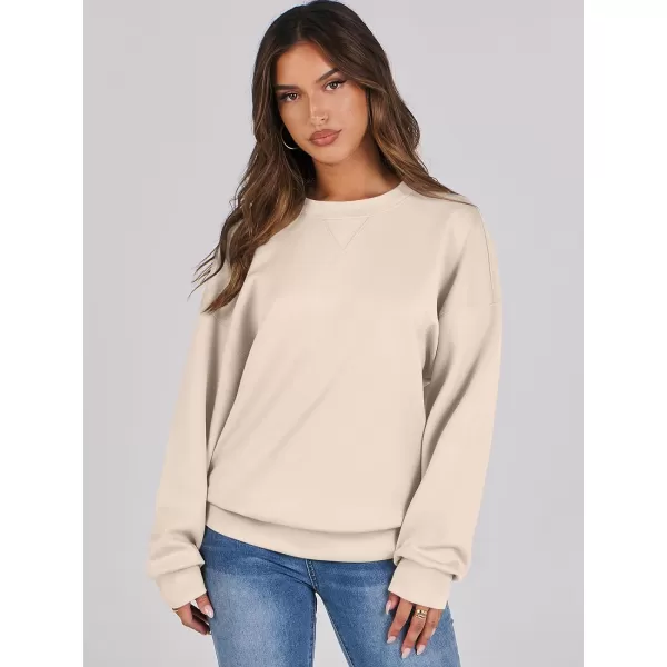 imageANRABESS Womens Long Sleeve Crewneck Shirt Top Loose Fit 2024 Fashion Pullover SweatshirtsApricot