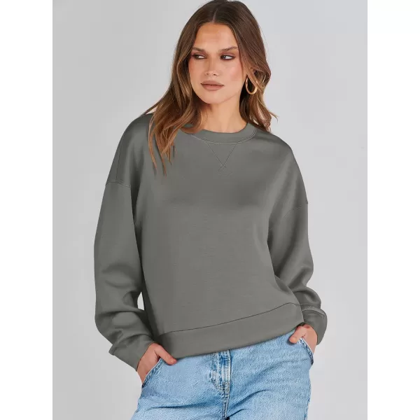 imageANRABESS Womens Long Sleeve Crewneck Shirt Top Loose Fit 2024 Fashion Pullover SweatshirtsArmy Green