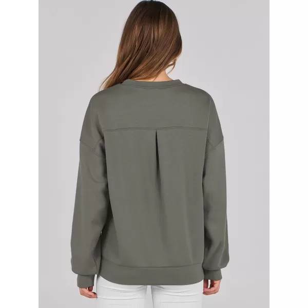imageANRABESS Womens Long Sleeve Crewneck Shirt Top Loose Fit 2024 Fashion Pullover SweatshirtsArmy Green