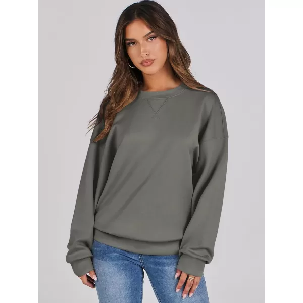 imageANRABESS Womens Long Sleeve Crewneck Shirt Top Loose Fit 2024 Fashion Pullover SweatshirtsArmy Green