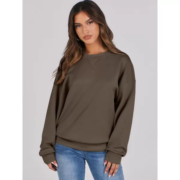 imageANRABESS Womens Long Sleeve Crewneck Shirt Top Loose Fit 2024 Fashion Pullover SweatshirtsCoffee