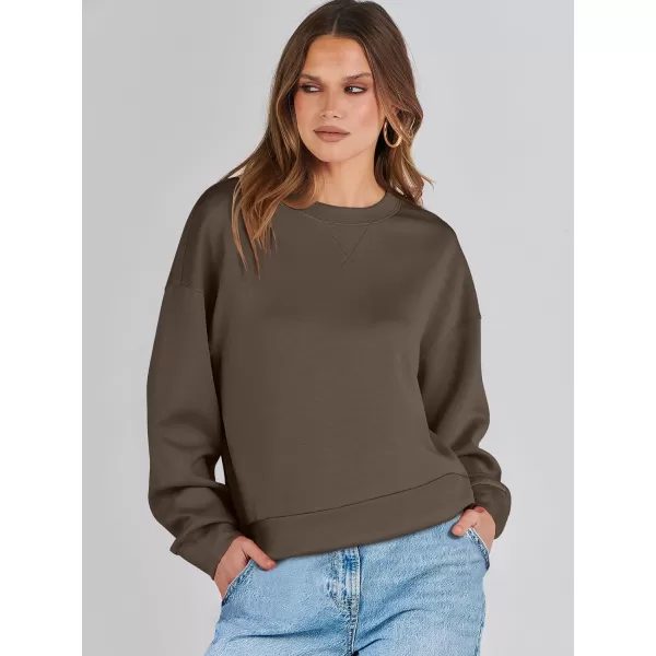 imageANRABESS Womens Long Sleeve Crewneck Shirt Top Loose Fit 2024 Fashion Pullover SweatshirtsCoffee