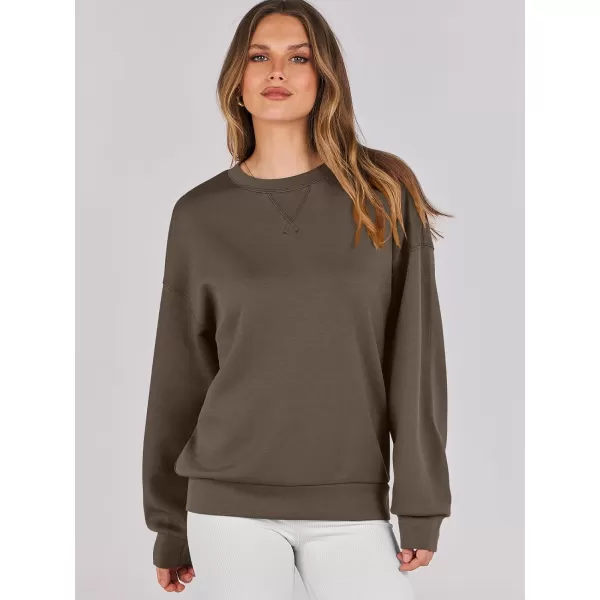 imageANRABESS Womens Long Sleeve Crewneck Shirt Top Loose Fit 2024 Fashion Pullover SweatshirtsCoffee