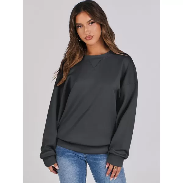 imageANRABESS Womens Long Sleeve Crewneck Shirt Top Loose Fit 2024 Fashion Pullover SweatshirtsDark Gray
