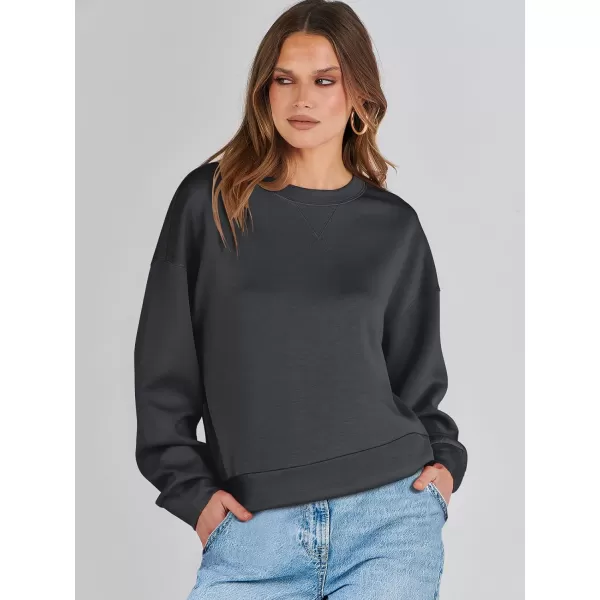 imageANRABESS Womens Long Sleeve Crewneck Shirt Top Loose Fit 2024 Fashion Pullover SweatshirtsDark Gray