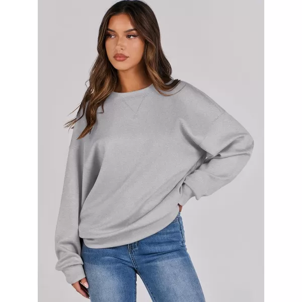imageANRABESS Womens Long Sleeve Crewneck Shirt Top Loose Fit 2024 Fashion Pullover SweatshirtsLight Grey