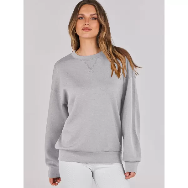imageANRABESS Womens Long Sleeve Crewneck Shirt Top Loose Fit 2024 Fashion Pullover SweatshirtsLight Grey