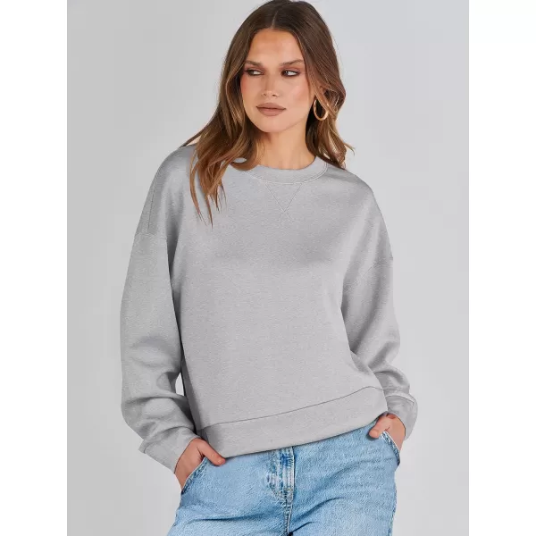imageANRABESS Womens Long Sleeve Crewneck Shirt Top Loose Fit 2024 Fashion Pullover SweatshirtsLight Grey