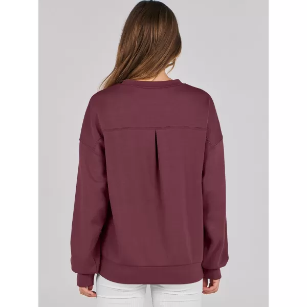 imageANRABESS Womens Long Sleeve Crewneck Shirt Top Loose Fit 2024 Fashion Pullover SweatshirtsMaroon