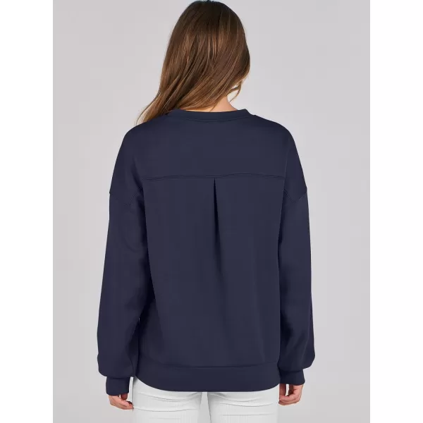 imageANRABESS Womens Long Sleeve Crewneck Shirt Top Loose Fit 2024 Fashion Pullover SweatshirtsNavy Blue