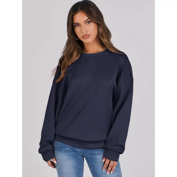 imageANRABESS Womens Long Sleeve Crewneck Shirt Top Loose Fit 2024 Fashion Pullover SweatshirtsNavy Blue