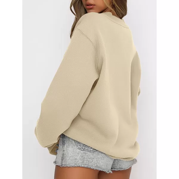 imageANRABESS Womens Long Sleeve Sweatshirt Casual Crewneck Loose Fit Pollover Hoodie Fleece Fall TopsBrown