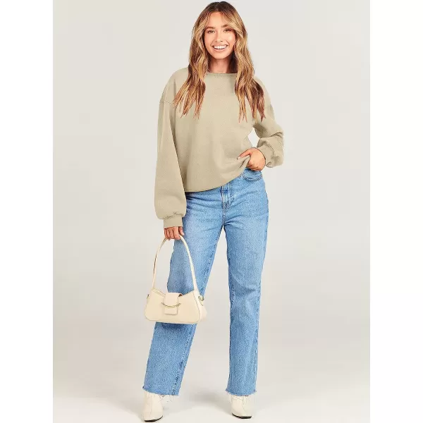 imageANRABESS Womens Long Sleeve Sweatshirt Casual Crewneck Loose Fit Pollover Hoodie Fleece Fall TopsBrown