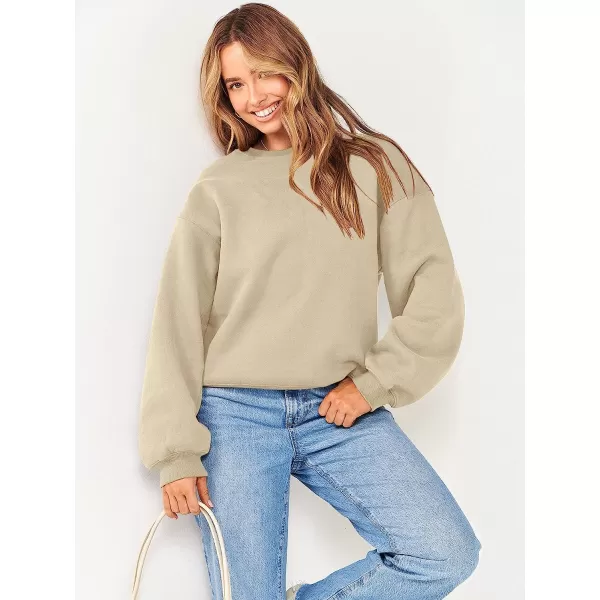 imageANRABESS Womens Long Sleeve Sweatshirt Casual Crewneck Loose Fit Pollover Hoodie Fleece Fall TopsBrown