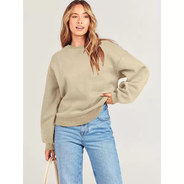 imageANRABESS Womens Long Sleeve Sweatshirt Casual Crewneck Loose Fit Pollover Hoodie Fleece Fall TopsBrown