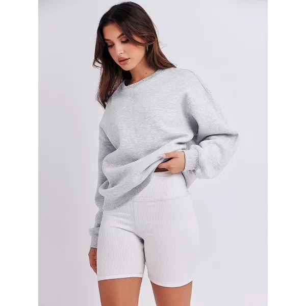 imageANRABESS Womens Long Sleeve Sweatshirt Casual Crewneck Loose Fit Pollover Hoodie Fleece Fall TopsGray