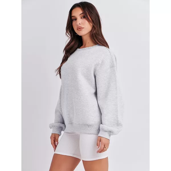 imageANRABESS Womens Long Sleeve Sweatshirt Casual Crewneck Loose Fit Pollover Hoodie Fleece Fall TopsGray