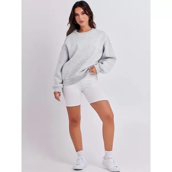 imageANRABESS Womens Long Sleeve Sweatshirt Casual Crewneck Loose Fit Pollover Hoodie Fleece Fall TopsGray