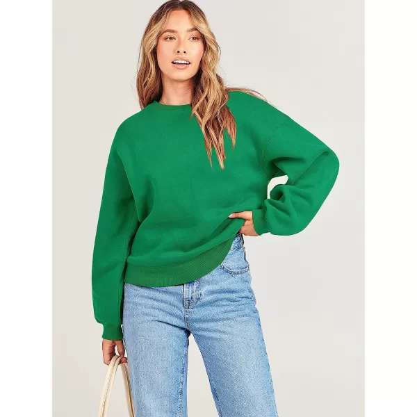 imageANRABESS Womens Long Sleeve Sweatshirt Casual Crewneck Loose Fit Pollover Hoodie Fleece Fall TopsGreen