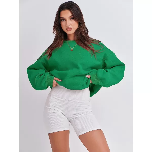 imageANRABESS Womens Long Sleeve Sweatshirt Casual Crewneck Loose Fit Pollover Hoodie Fleece Fall TopsGreen