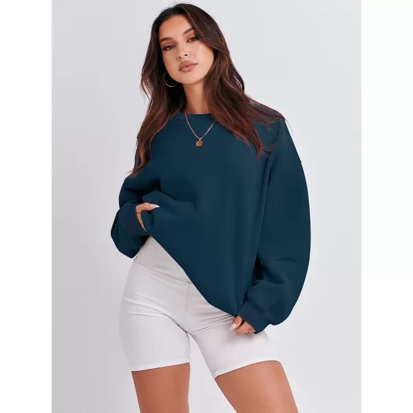 imageANRABESS Womens Long Sleeve Sweatshirt Casual Crewneck Loose Fit Pollover Hoodie Fleece Fall TopsNavy Blue